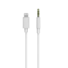 3,5 mm ljudkabel Lightning, 1,5 meter, vit