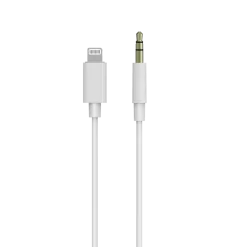 3,5 mm ljudkabel Lightning, 1,5 meter, vit