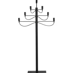 Adventsljusstake golv Milano 7-armad, svart, 120 cm