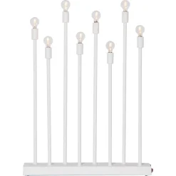 Adventsljusstake LED batteridriven, laddbar, vit, 40 cm