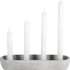 Adventsljusstake levande ljus grå, 30 x 10 cm