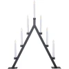 Adventsljusstake Oliver 7-armad LED, svart metall, 75 cm
