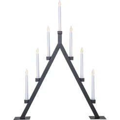 Adventsljusstake Oliver 7-armad LED, svart metall, 75 cm