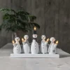 Adventsljusstake snögubbar, vit, Star Trading