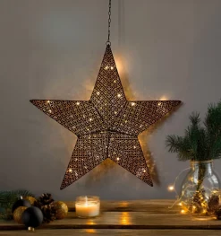 Adventsstjärna LED metall svart guld, Northlight, 54 cm