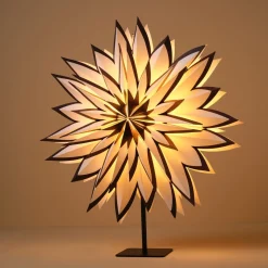 Adventsstjärna vit och svart papper, 60 cm