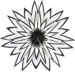 Adventsstjärna vit och svart papper, 60 cm