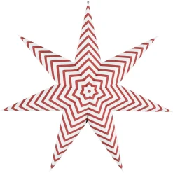 Adventsstjärna röda och vita ränder, papper, 50 cm