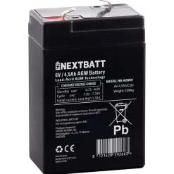 AGM-batteri 6 V 4,5 Ah