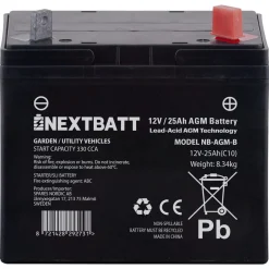 AGM-batteri 12 V, 25 Ah U1R