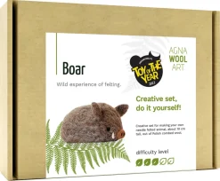Agna Wool Art Kit filtad ull, vildsvin, 10 cm