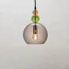 Alba taklampa glas rund, grå, grön, gul, 18 cm, Northlight