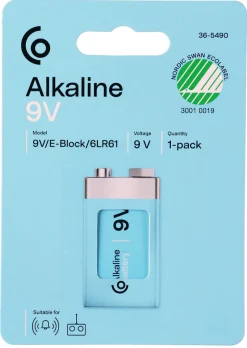 Alkaliskt batteri 9 V Clas Ohlson