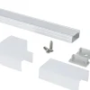 Aluminiumprofil till LED-list, med frostat lock, 1 m