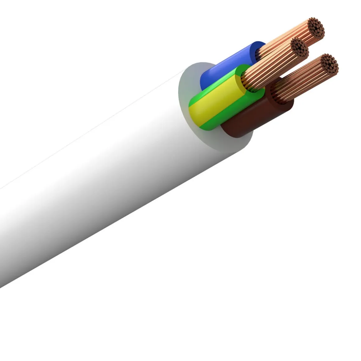 Amokabel RKK 3G0,75 anslutningskabel, vit