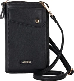 Anmiki Mary mobilväska med axelrem, crossbody, svart