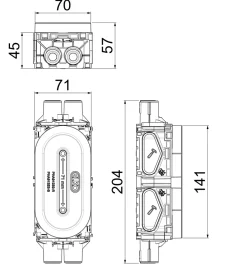 Apparatdosa dubbel ELKO Flexi+ 2-facks
