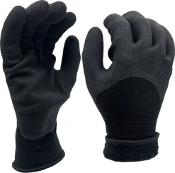 Arbetshandskar latex fleecefodrade, svarta