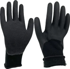 Arbetshandskar latex fleecefodrade, svarta