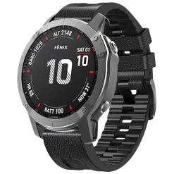 Armband för Garmin 22 mm, läder och silikon