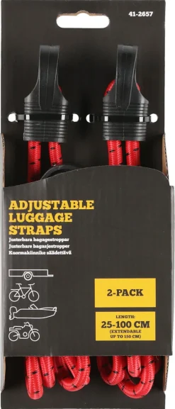 Bagagestroppar justerbara, 2-pack