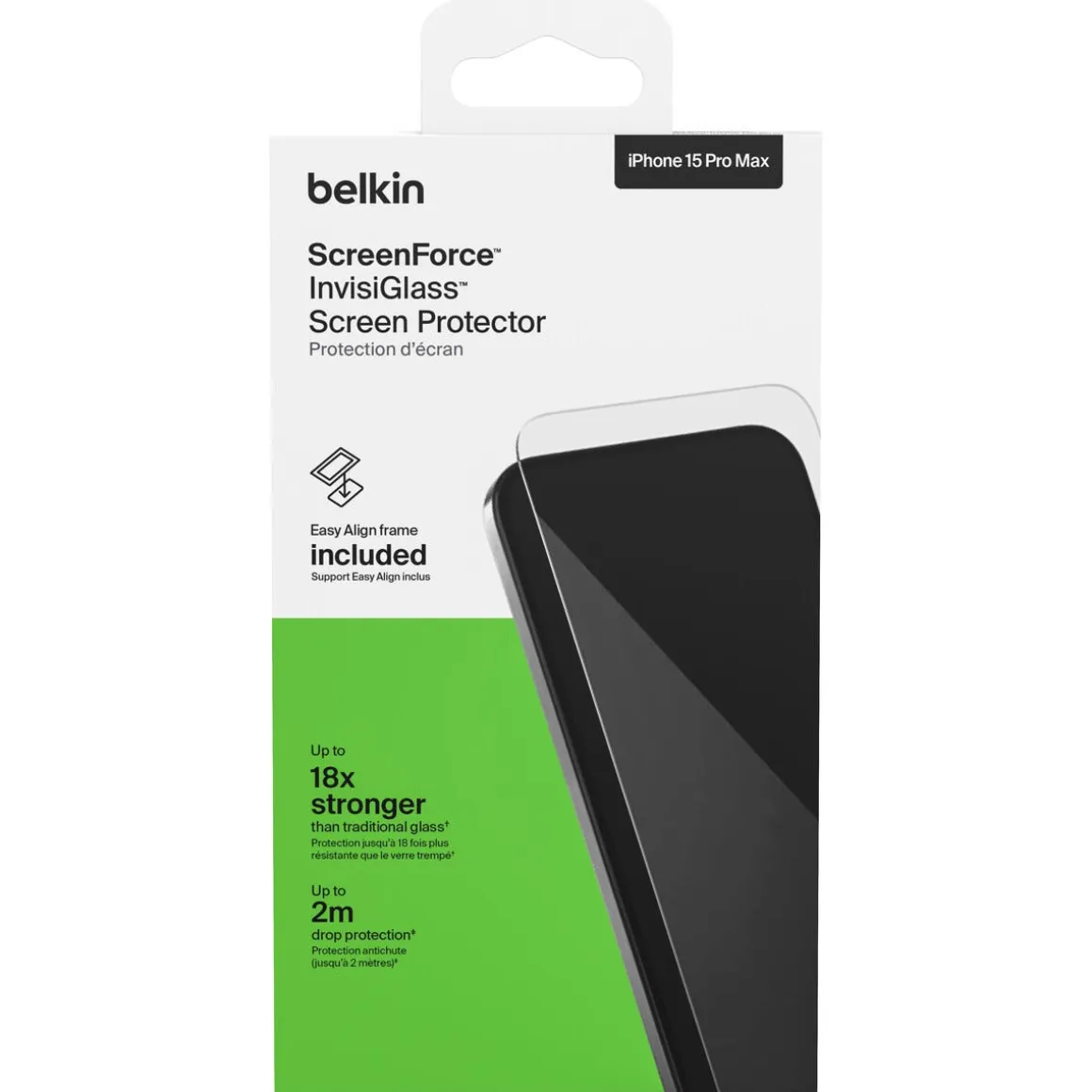 Belkin Recycled InvisiGlass iPhone 15 Pro Max skärmskydd