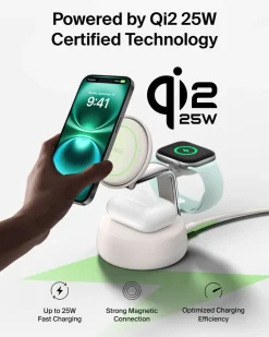 Belkin UltraCharge Pro 3 in 1 Qi2-laddare, 25W