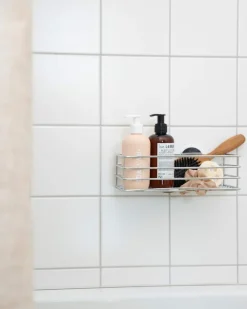 Beslagsboden duschkorg självhäftande, rostfritt stål