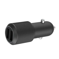 Billaddare 2 x USB-A till 12/24 V, 24 W, svart