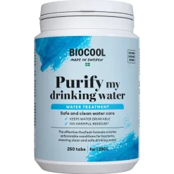 Biocool Purify My Drinking Water vattenreningstabletter, 250 st
