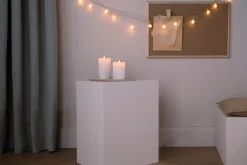 Blockljus LED batteriljus med timer, vit