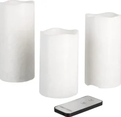Blockljus LED med fjärrkontroll, 3-pack