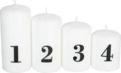 Blockljus Advent, 4-pack stearinljus med siffror