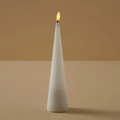 Blockljus LED flammande låga, vit, konformat, inomhus
