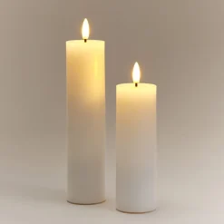 Blockljus LED Slim med timer, vit, Northlight, diameter 5 cm