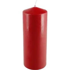 Blockljus stearin, röd, 6,7 cm i diameter