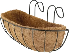 Blomlåda balkong metall med kokosmatta, 48 cm