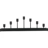 Bordsljusstake lång, 7 ljus svart metall, 51,5 cm