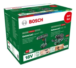 Bosch skruvdragare och excenterslip set med batteri