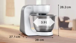 Bosch Serie 4 köksmaskin MUM58200, vit, silver, 1000 W