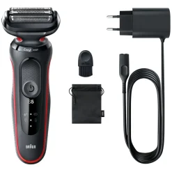 Braun Series 5 51-R1000s röd, rakapparat Wet & Dry