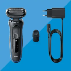 Braun Series 5 51-B1000s blå, rakapparat Wet & Dry