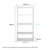 Bred hylla med 5 hyllplan, metall, 91,5x46x183 cm