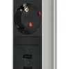 Brennenstuhl Tower Power PopUp 3-vägs grenuttag, 2 USB