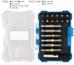 Cocraft bitssats S2-stål, korta och långa bits, 19 delar