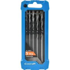 Cocraft borrsats betong, 4, 5, 6, 8 och 10 mm, 5-pack