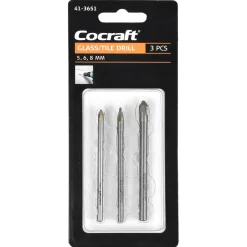 Cocraft borrsats glas och kakel 5, 6 och 8 mm, 3-pack