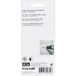 Cocraft borrsats glas och kakel 5, 6 och 8 mm, 3-pack