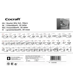 Cocraft frässats för handöverfräs, trä, 30 delar