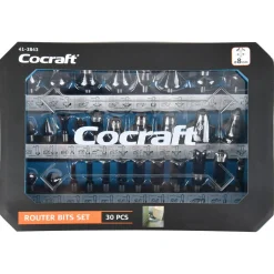 Cocraft frässats för handöverfräs, trä, 30 delar